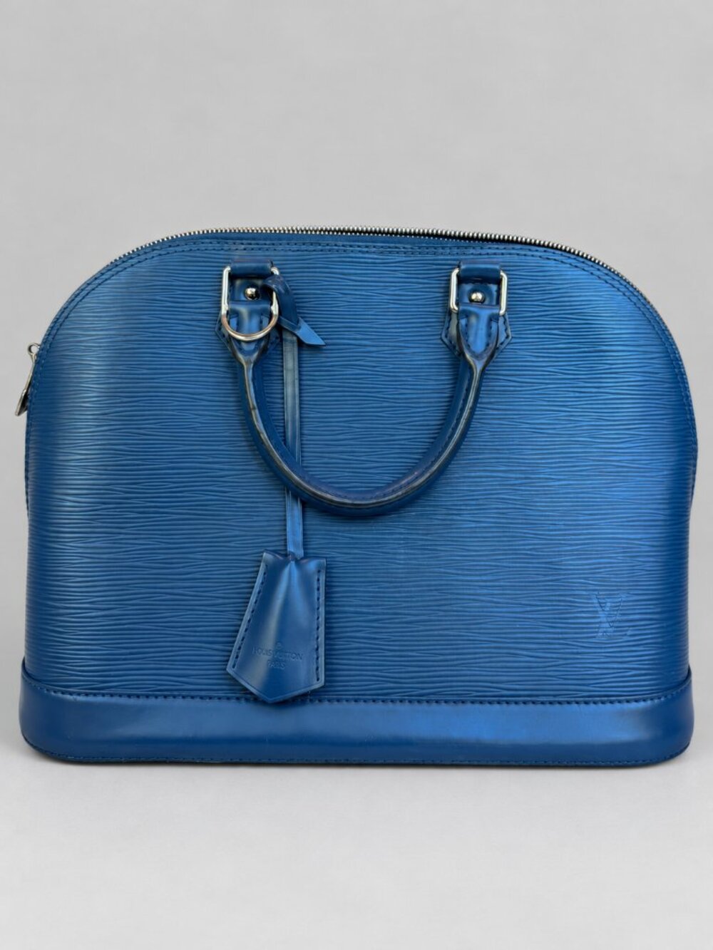 Louis Vuitton Alma Blue Epi Leather Top Handle Bag